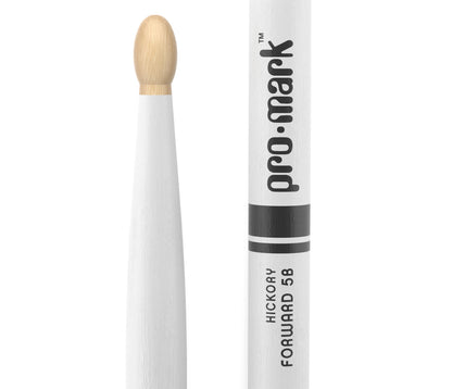 ProMark Classic Forward 5B Painted White Hickory Drumstick, Oval Wood Tip