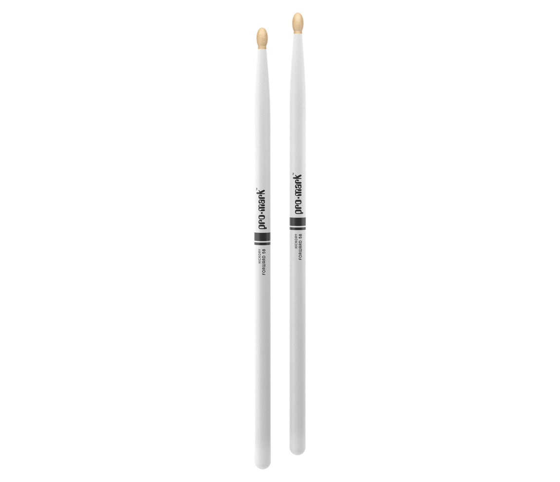 ProMark Classic Forward 5B Painted White Hickory Drumstick, Oval Wood Tip