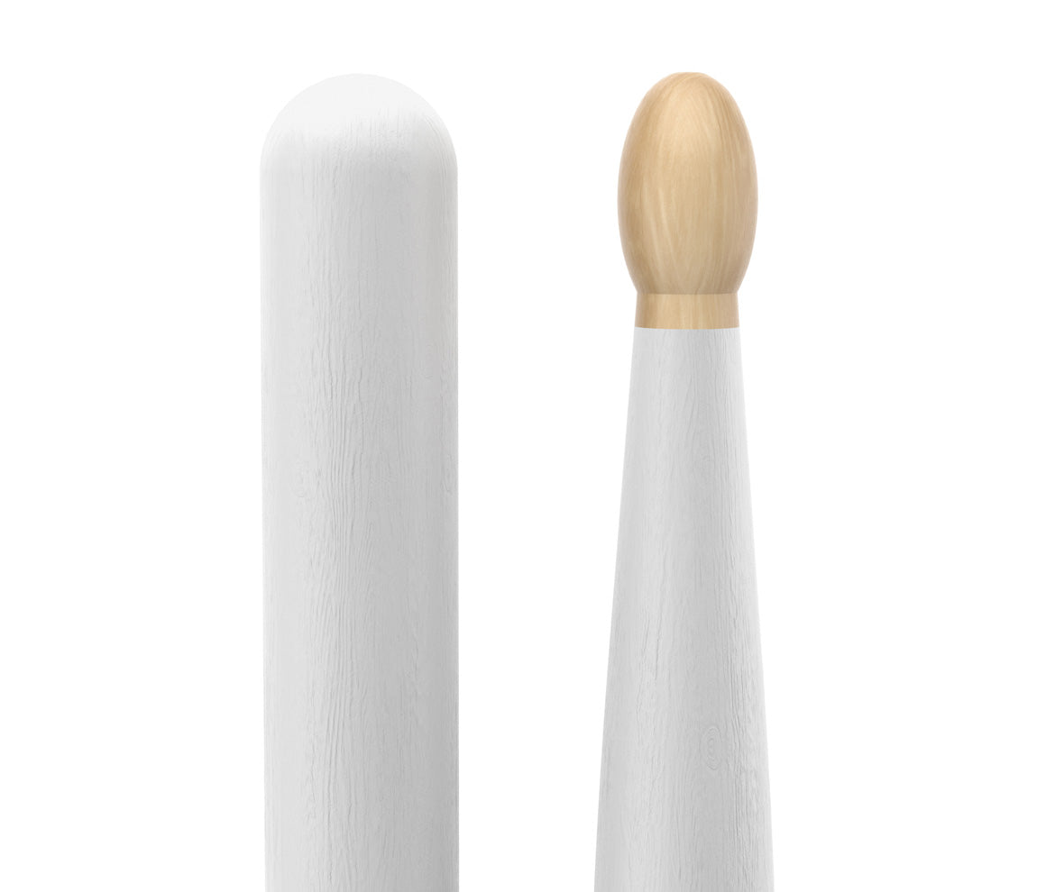ProMark Classic Forward 5B Painted White Hickory Drumstick, Oval Wood Tip