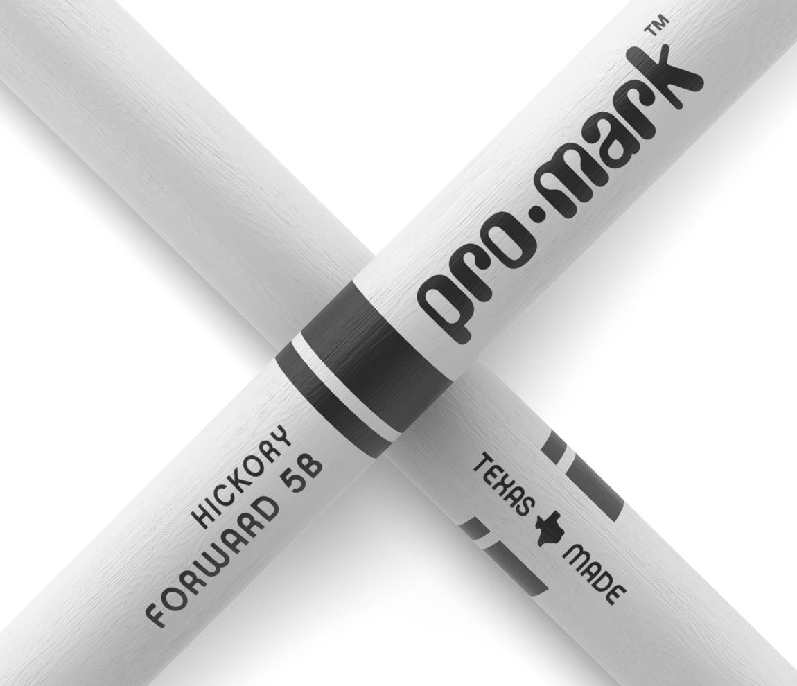 ProMark Classic Forward 5B Painted White Hickory Drumstick, Oval Wood Tip