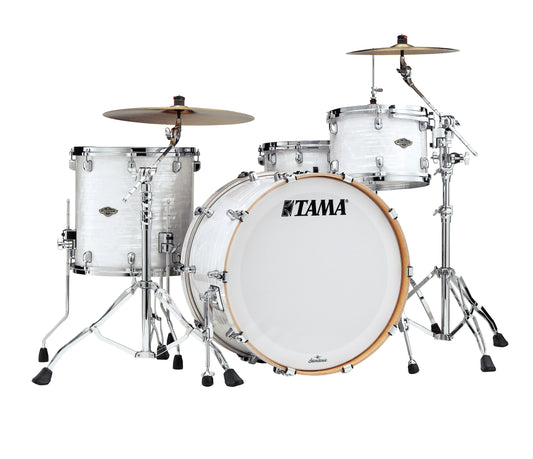Tama Starclassic Walnut/Birch 24" 3-Piece Shell Pack in White Pearl + Snare Drum