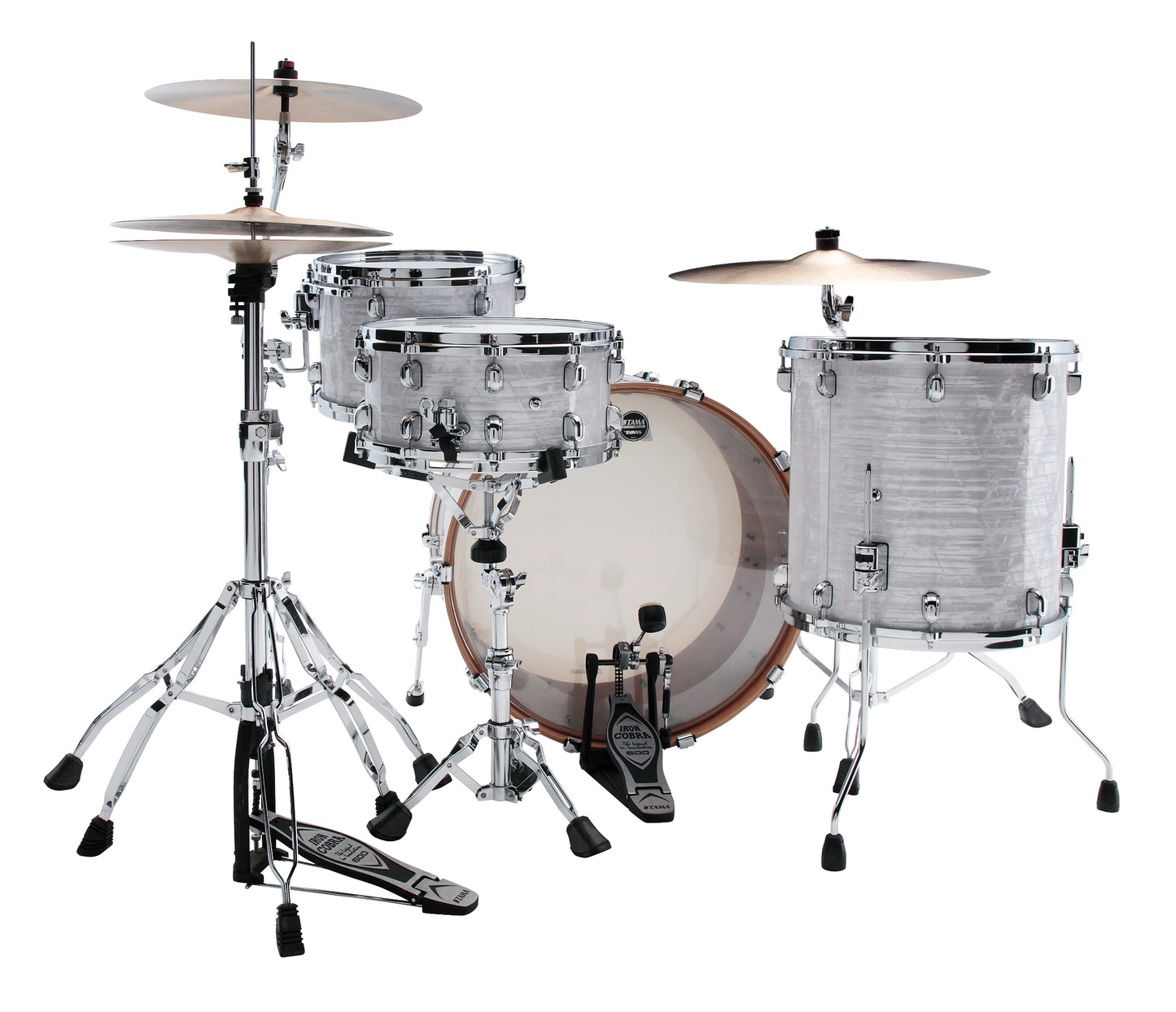 Tama Starclassic Walnut/Birch 24" 3-Piece Shell Pack in White Pearl + Snare Drum