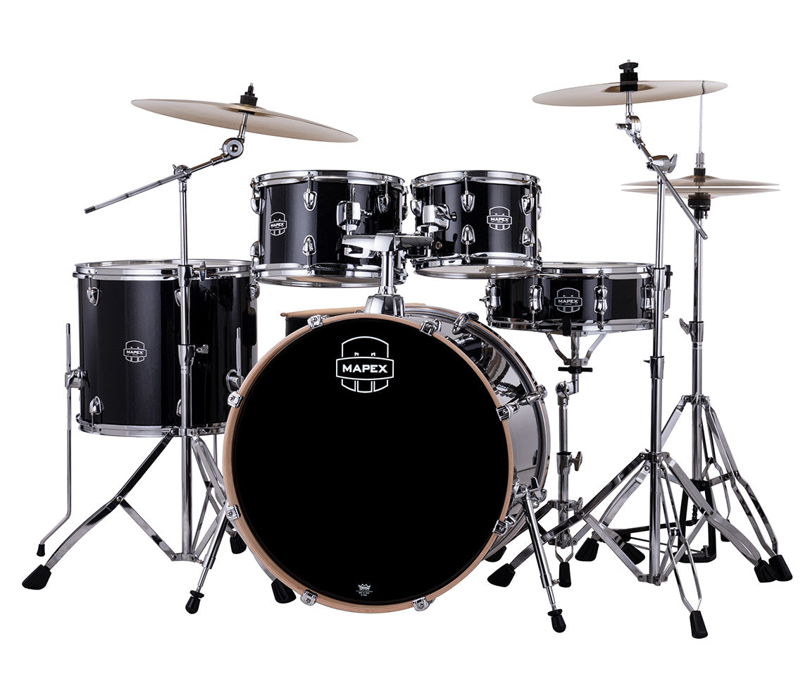 Mapex Venus Rock Complete Drum Kit in Black Galaxy Sparkle
