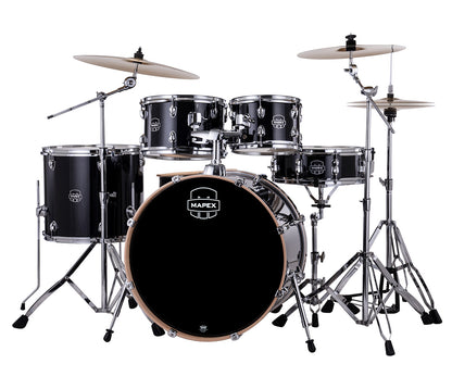Mapex Venus Rock Complete Drum Kit in Black Galaxy Sparkle