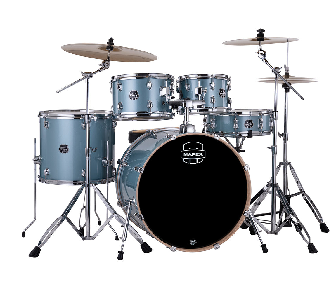 Mapex Venus Rock Complete Drum Kit in Aqua Blue Sparkle