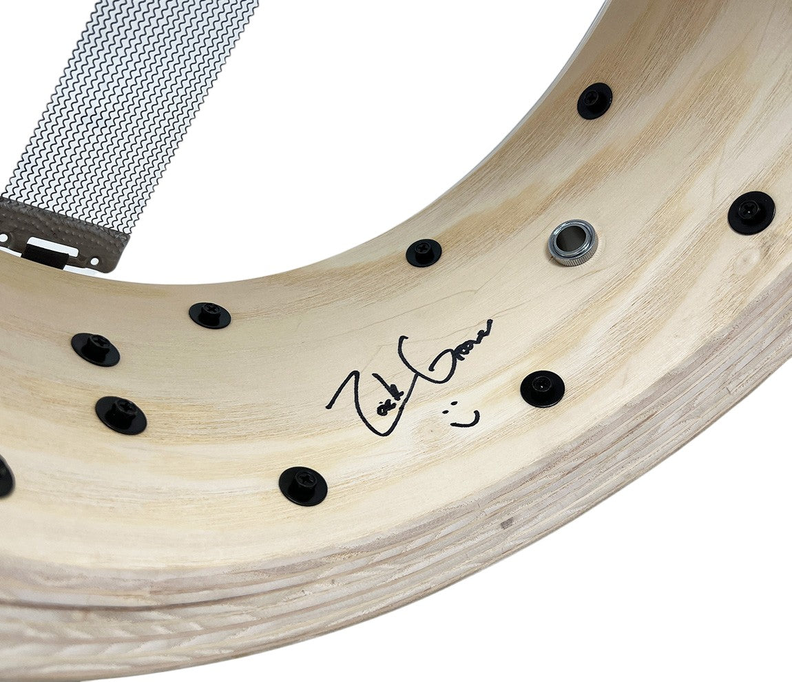 ZackGrooves Signed Dixon Artisan 14" x 6.5" Ash Snare Drum in Enchanted Electric Blue Burst