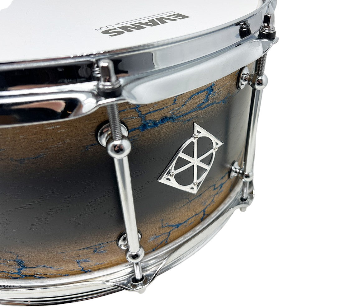 ZackGrooves Signed Dixon Artisan 14" x 6.5" Ash Snare Drum in Celestial Black Burst