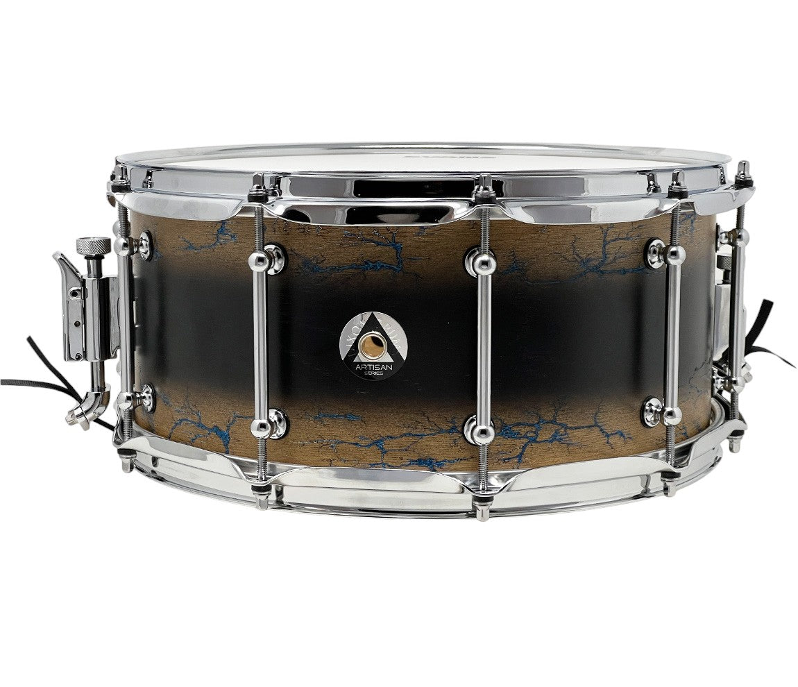 ZackGrooves Signed Dixon Artisan 14" x 6.5" Ash Snare Drum in Celestial Black Burst