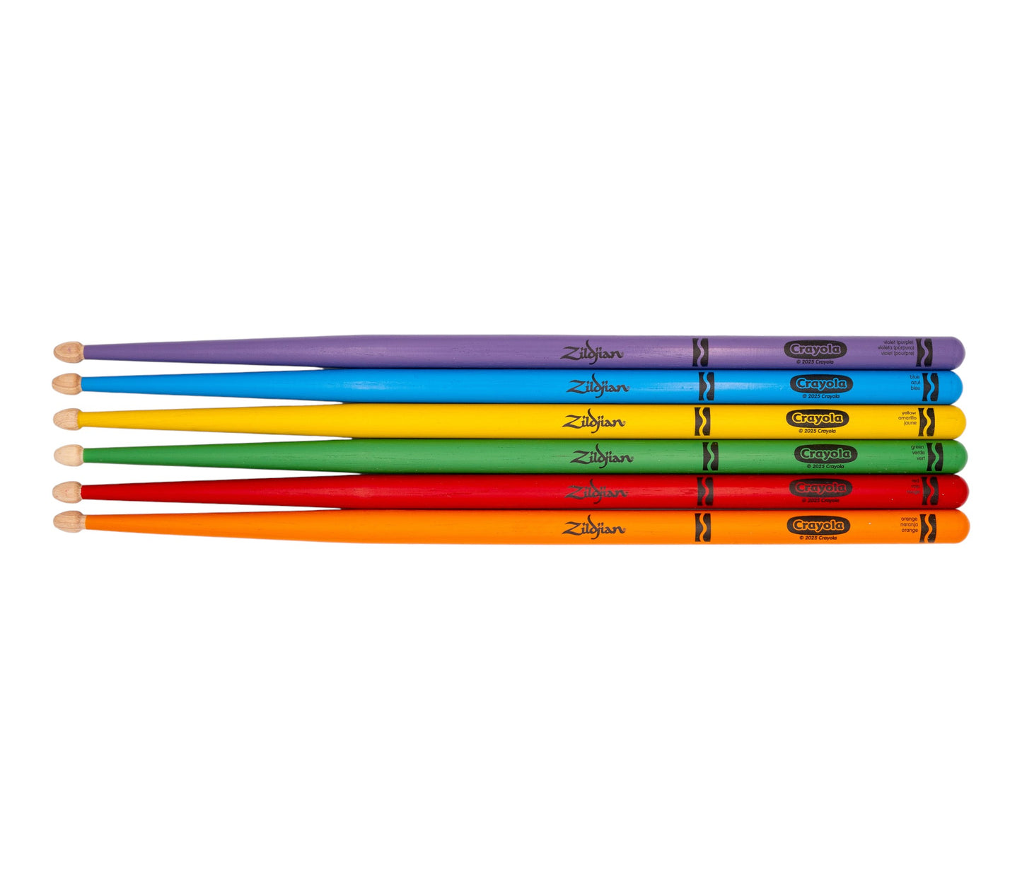 Zildjian x Crayola 6 Multi Colour Drumsticks