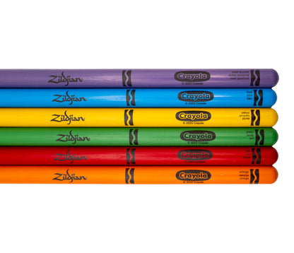 Zildjian x Crayola 6 Multi Colour Drumsticks & Pad