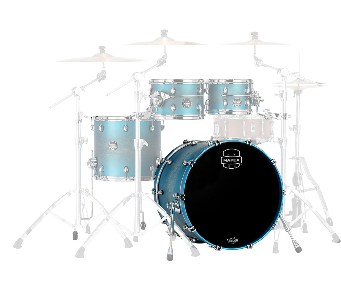 Mapex Saturn Evolution Maple Blend 22" x 18" Bass Drum (No Mount) In Exotic Azure Burst
