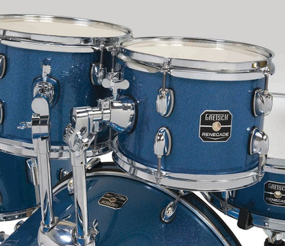 Gretsch Renegade 5-Piece Drum Kit with Hardware + RAW Cymbals in Blue Sparkle