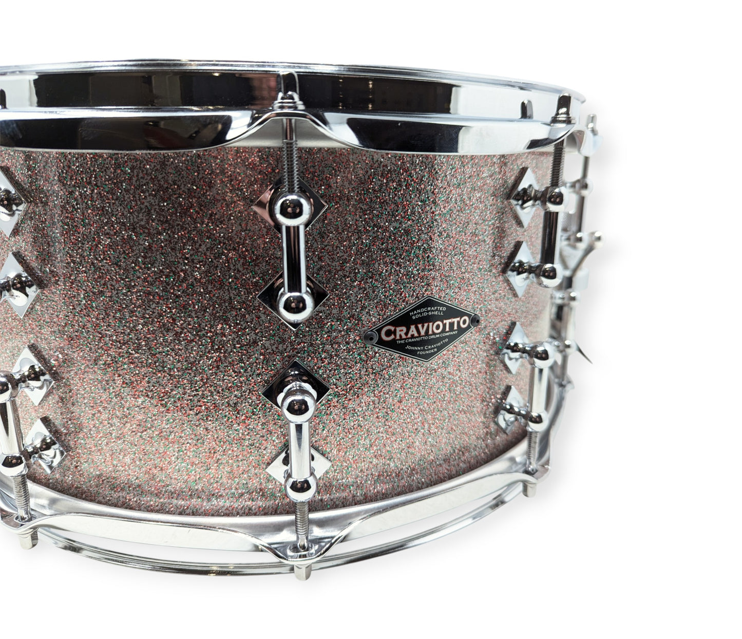 Craviotto Custom Shop 14" x 7" Maple Snare Drum in Peacock Sparkle
