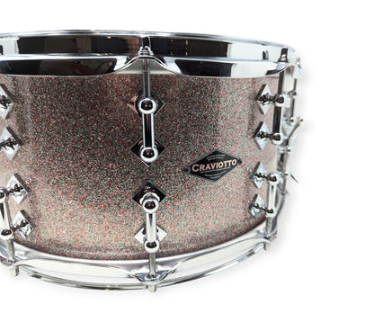 Craviotto Custom Shop 14" x 7" Maple Snare Drum in Peacock Sparkle