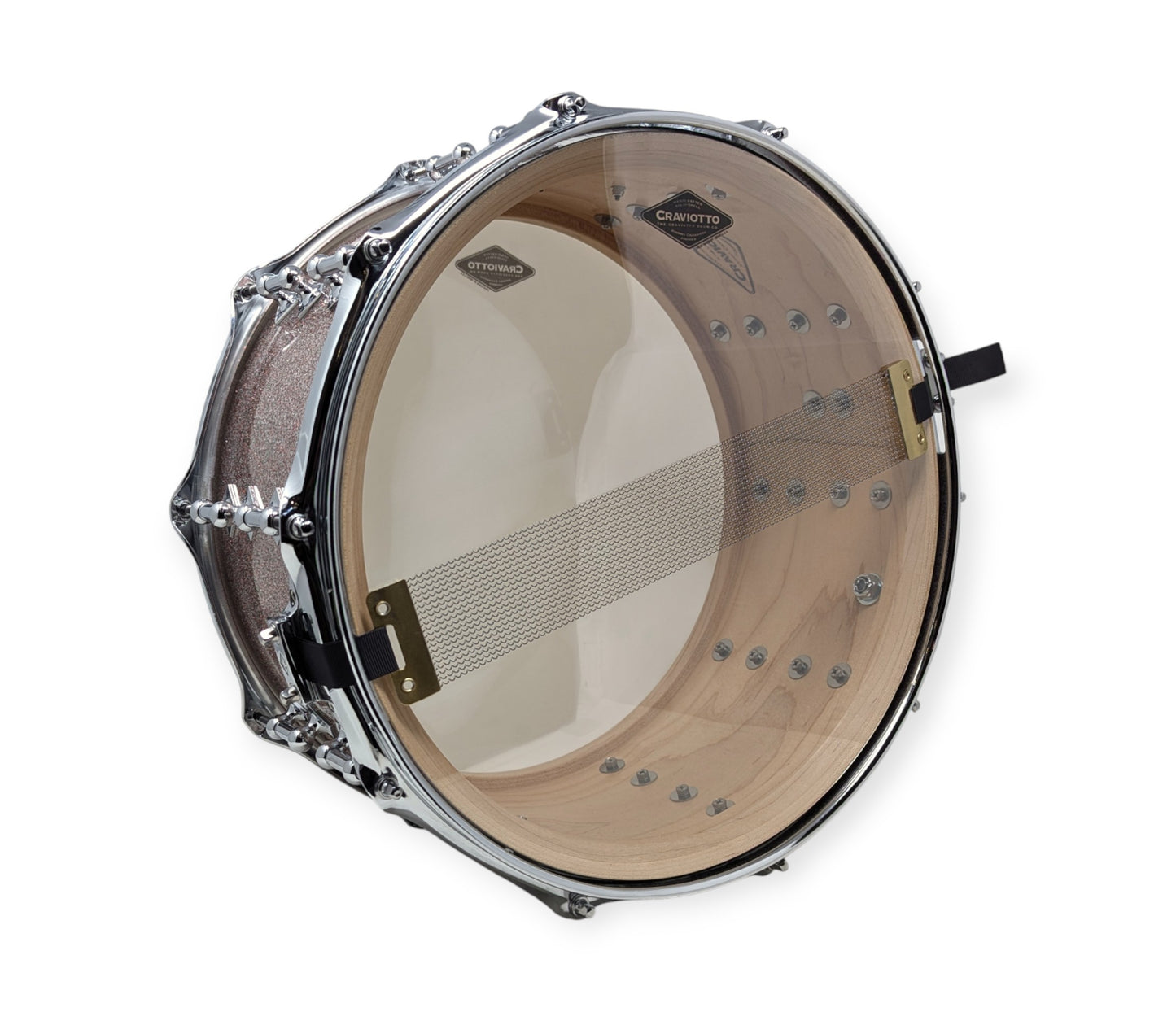 Craviotto Custom Shop 14" x 7" Maple Snare Drum in Peacock Sparkle