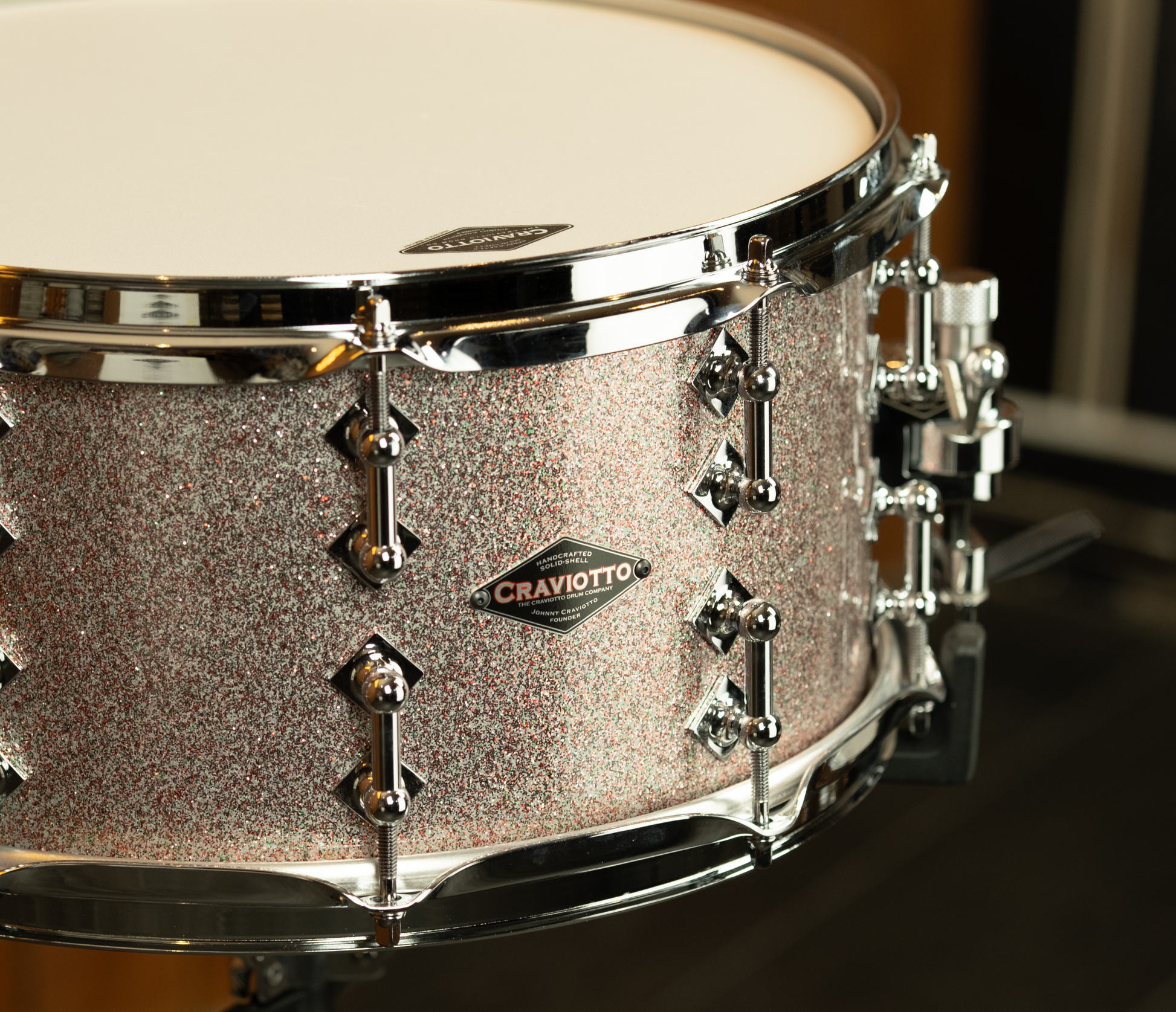 Craviotto Custom Shop 14" x 7" Maple Snare Drum in Peacock Sparkle