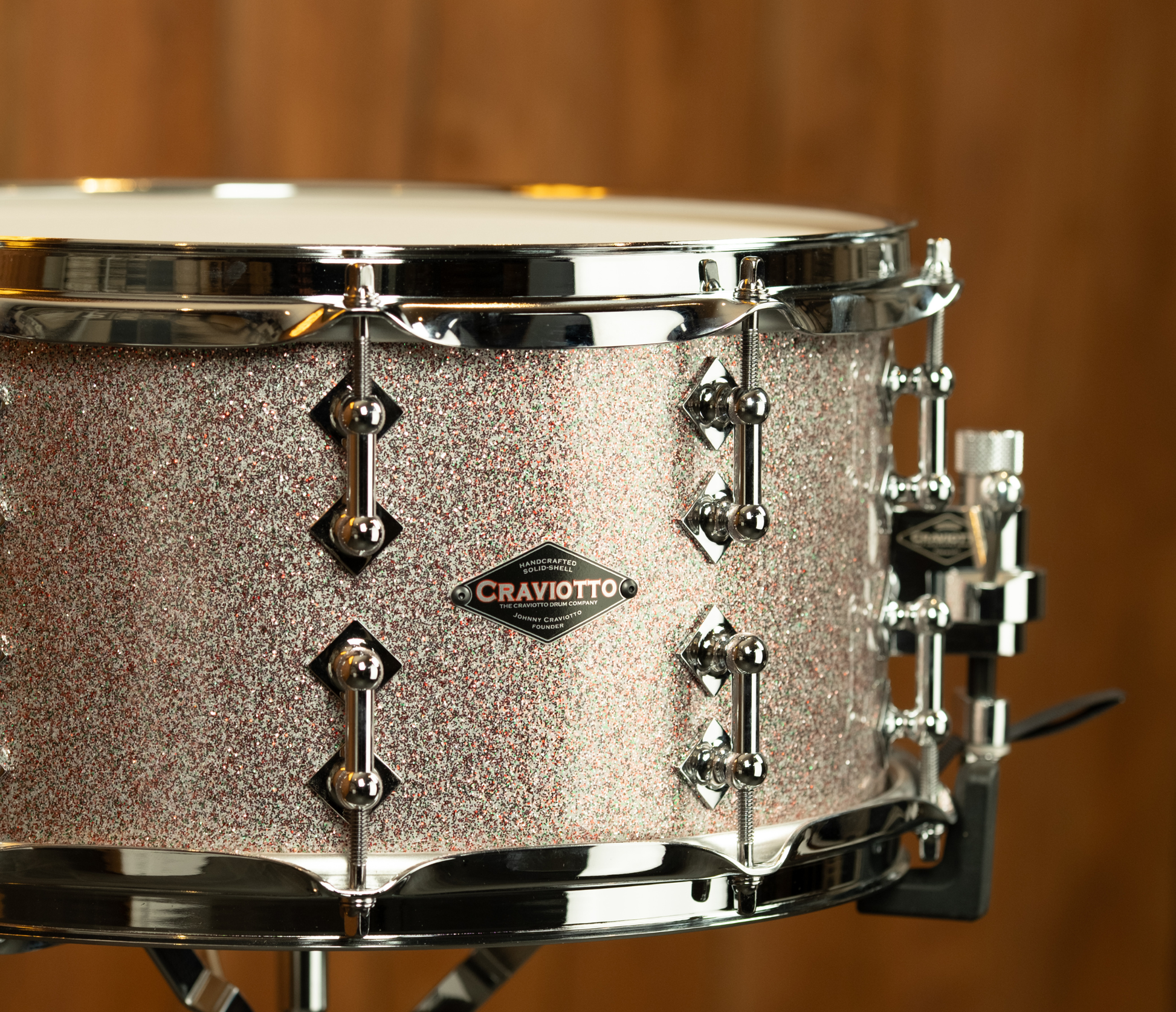 Craviotto Custom Shop 14" x 7" Maple Snare Drum in Peacock Sparkle