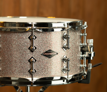 Craviotto Custom Shop 14" x 7" Maple Snare Drum in Peacock Sparkle