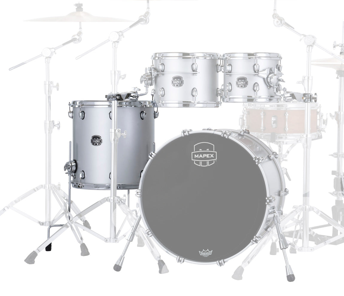 Mapex Saturn Evolution Maple Blend 14" x 14" Floor Tom In Iridium Silver