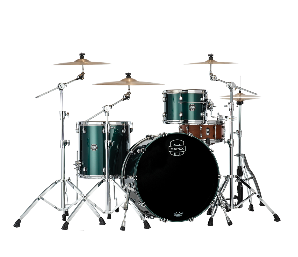 Mapex Saturn Evolution Hybrid Powerhouse Rock 3-Piece Shell Pack in Brunswick Green