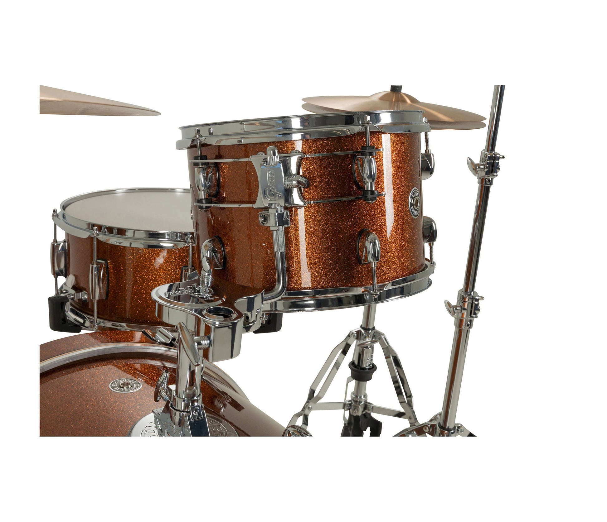 Gretsch Catalina Club Bronze Sparkle rack tom and suspension mount detail