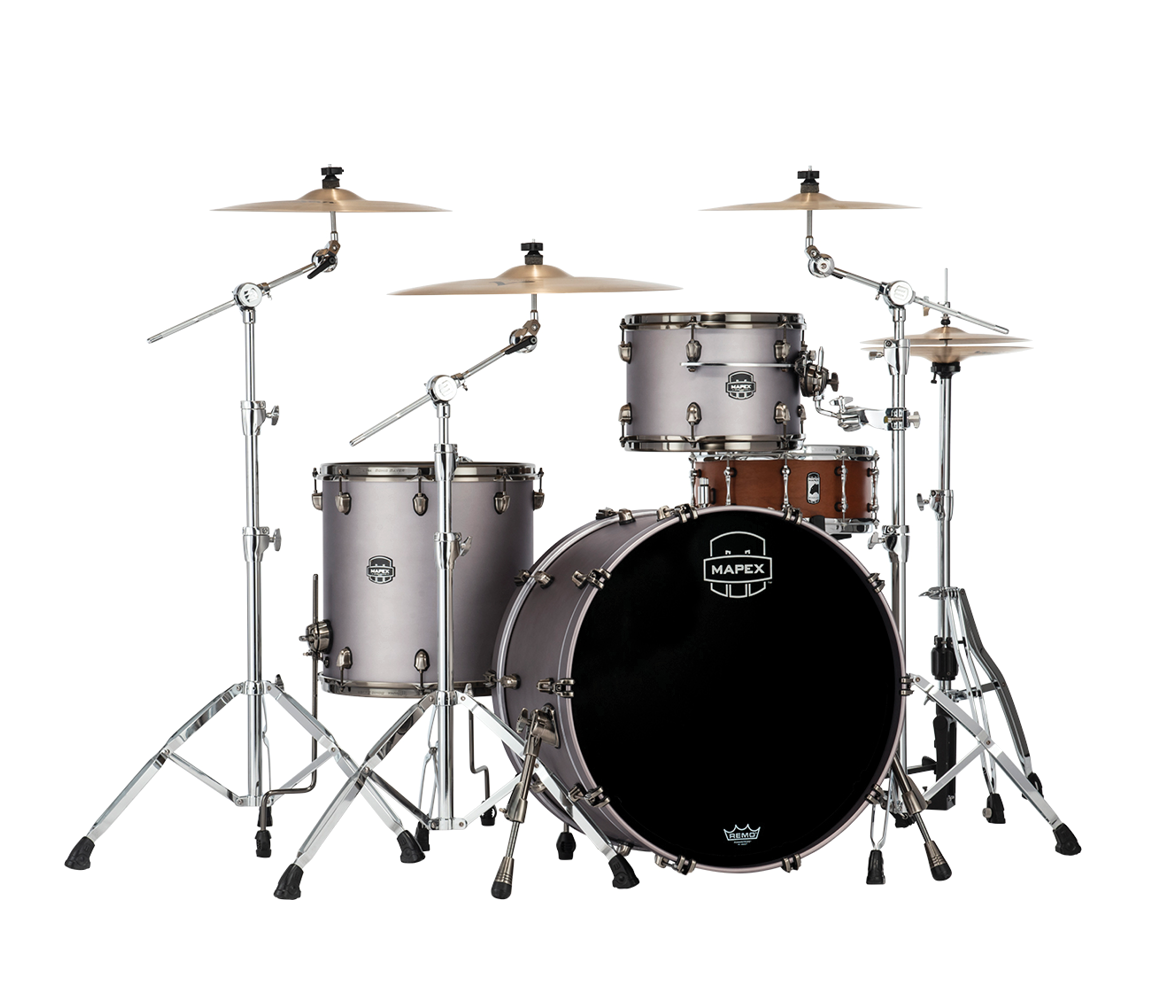 Mapex Saturn Evolution Hybrid Powerhouse Rock 3-Piece Shell Pack in Gun Metal Grey