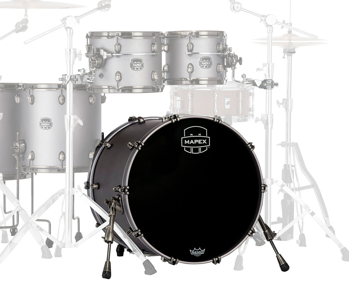 Mapex Saturn Evolution Maple Blend 22" x 18" Bass Drum (No Mount) In Gun Metal Grey