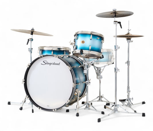 Slingerland Radio King 24" 3-Piece Shell Pack in Blue & Silver Lacquer 24/13/16