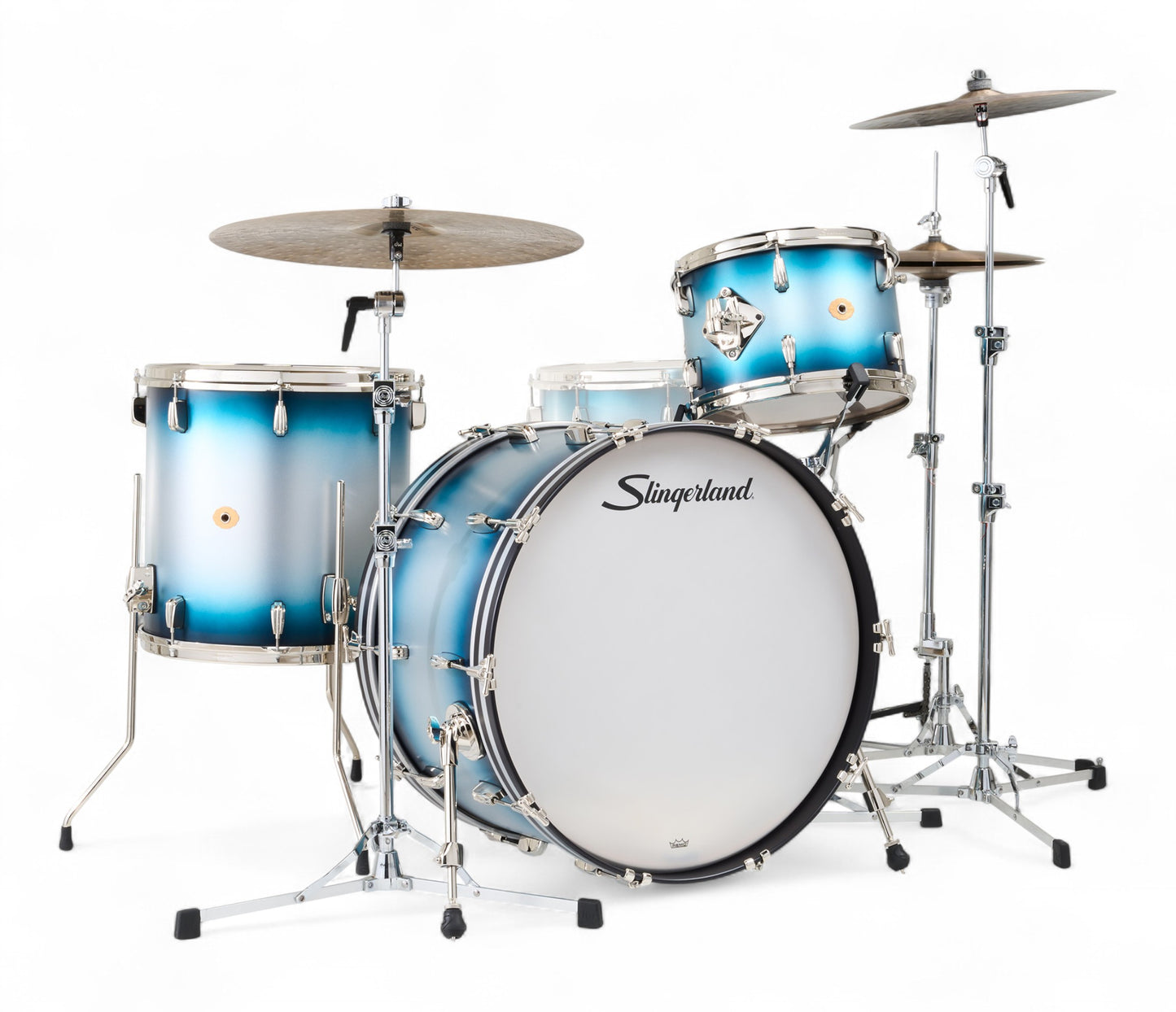 Slingerland Radio King 24" 3-Piece Shell Pack in Blue & Silver Lacquer 24/13/16