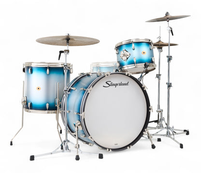 Slingerland Radio King 24" 3-Piece Shell Pack in Blue & Silver Lacquer 24/13/16