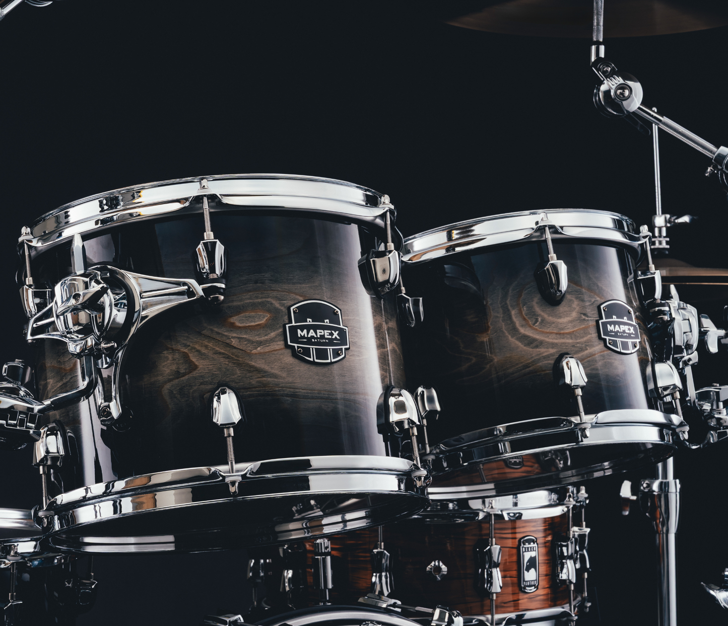 Mapex Saturn VI 22" 5-Piece Studioease Shell Pack in Black Ink Burst