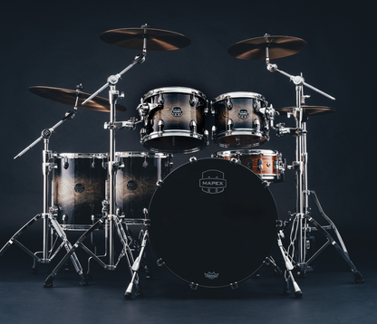 Mapex Saturn VI 22" 5-Piece Studioease Shell Pack in Black Ink Burst