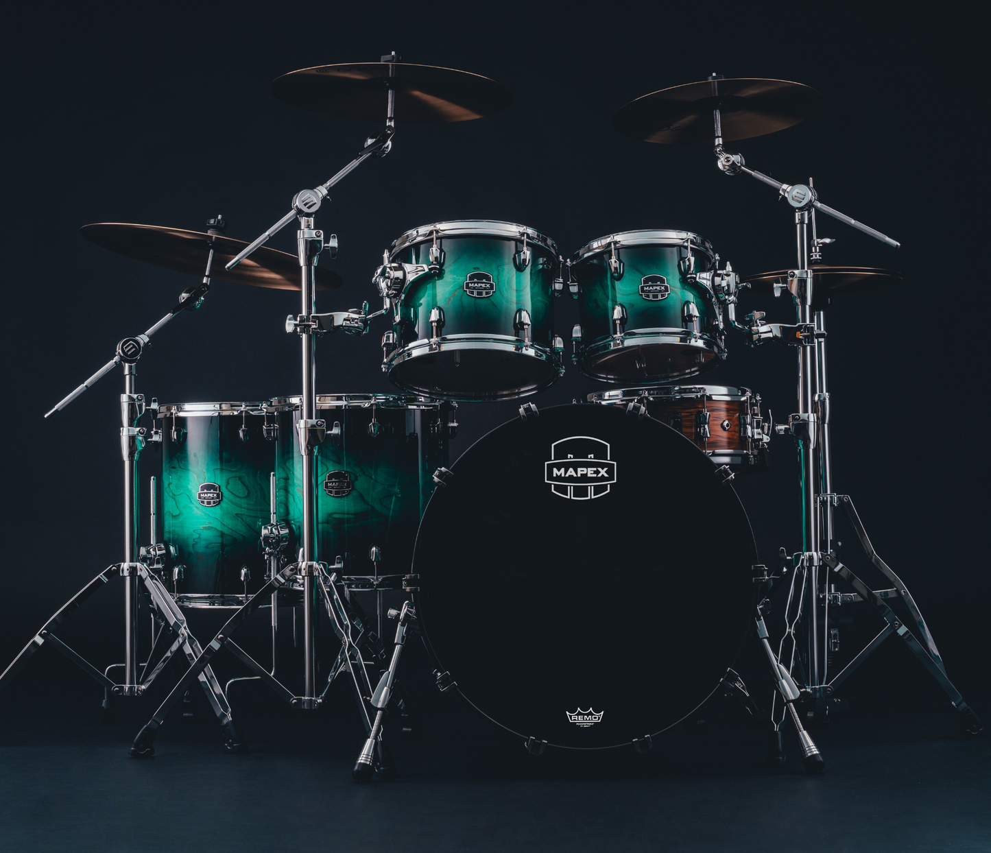 Mapex Saturn VI 22" 5-Piece Studioease Shell Pack in Marine Teal Burst