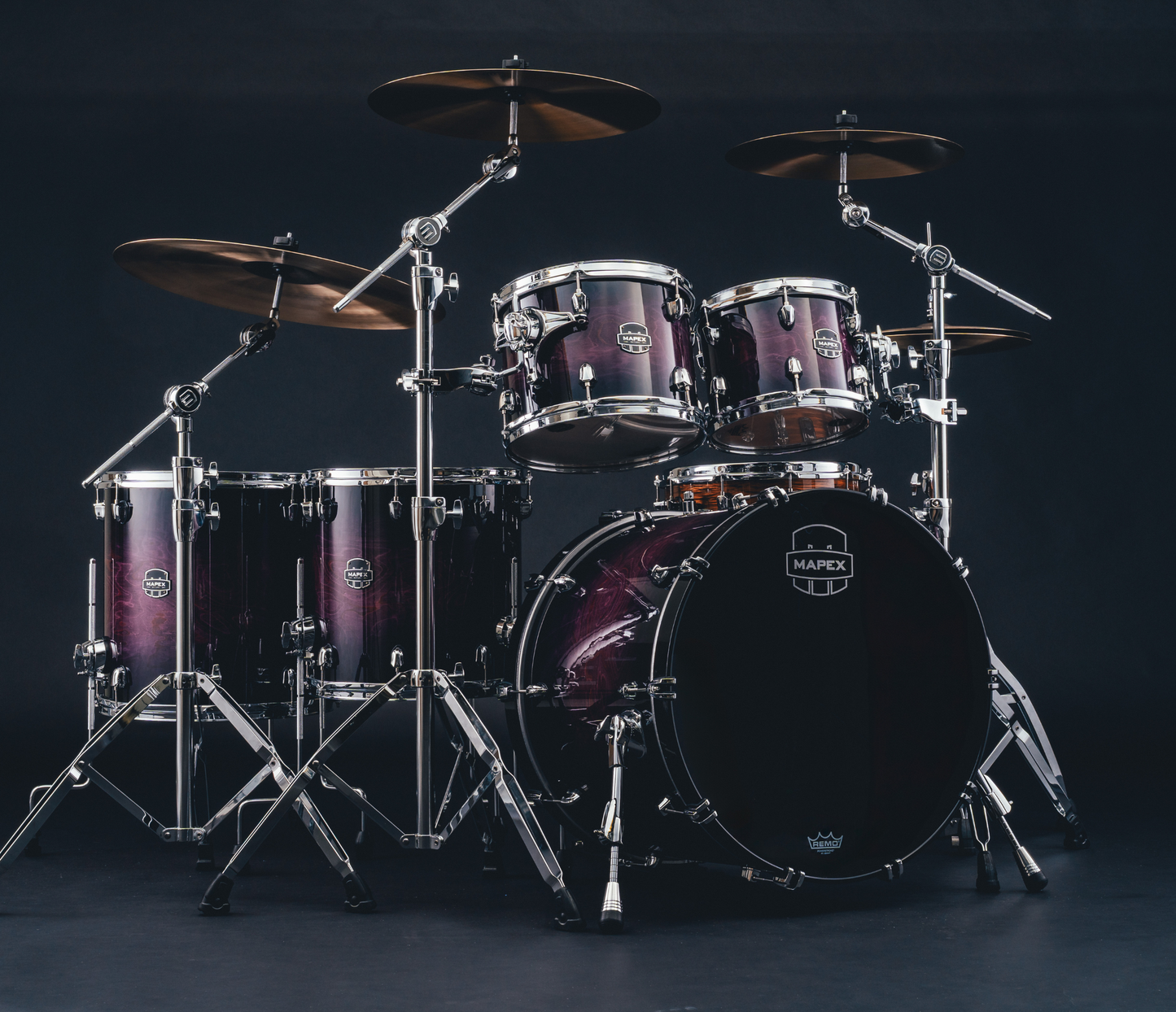 Mapex Saturn VI 22" 5-Piece Studioease Shell Pack in Royal Purple Blast