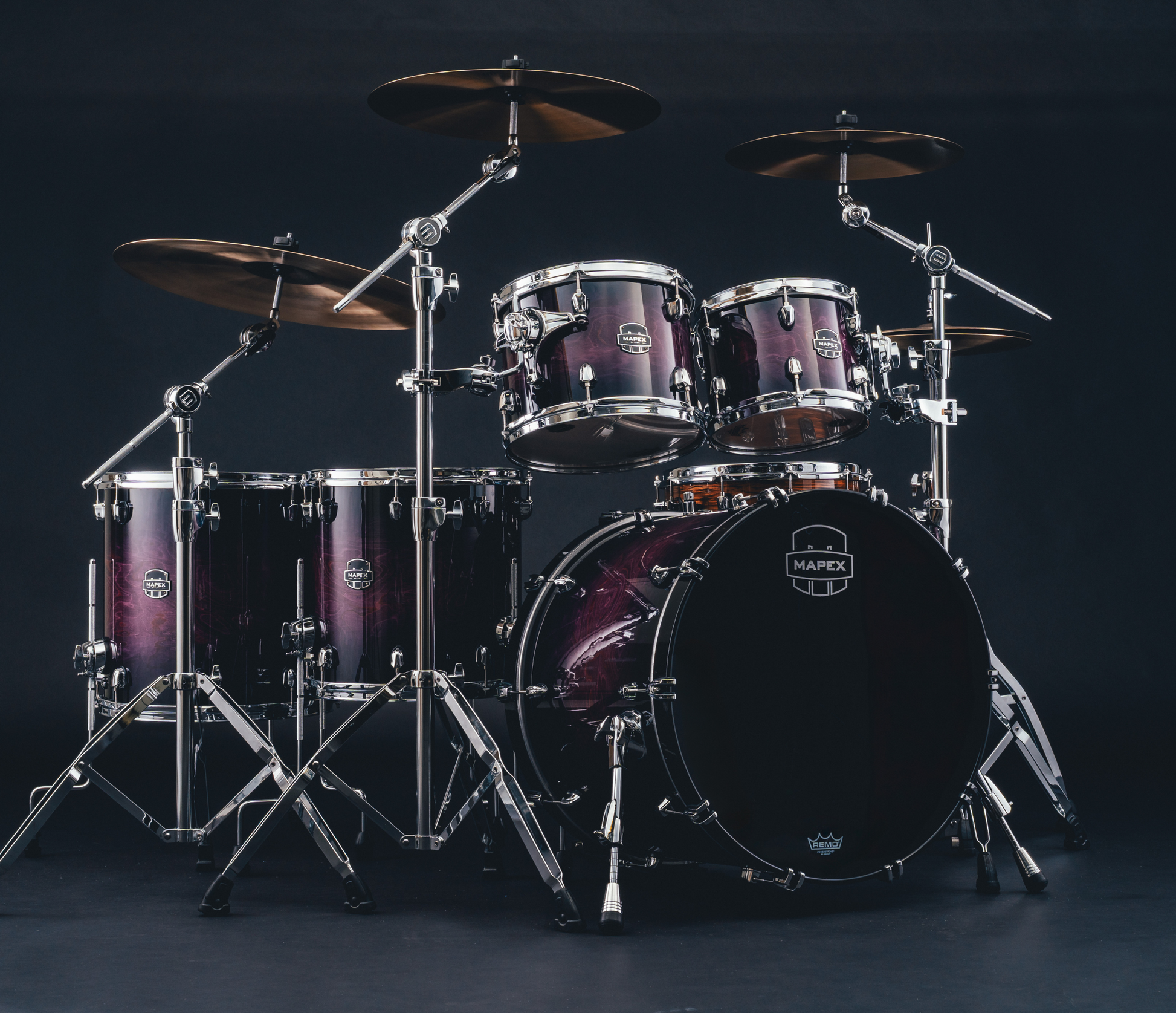 Mapex Saturn VI 22" 5-Piece Studioease Shell Pack in Royal Purple Blast