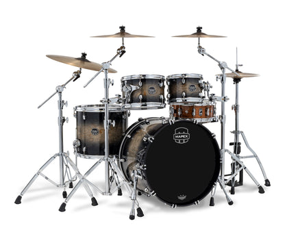 Mapex Saturn VI 22" 4-Piece Fast Rock Shell Pack in Black Ink Burst