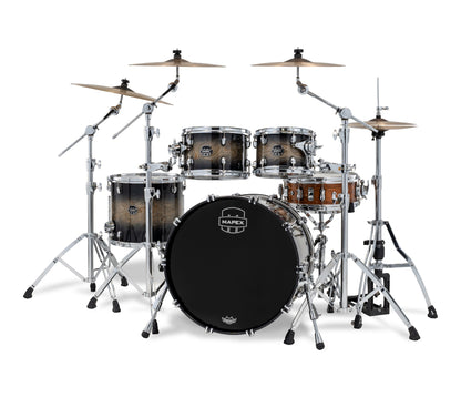 Mapex Saturn VI 22" 4-Piece Fast Rock Shell Pack in Black Ink Burst