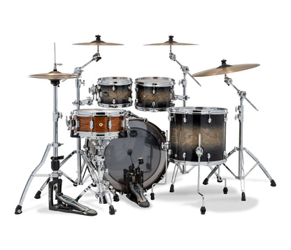 Mapex Saturn VI 22" 4-Piece Fast Rock Shell Pack in Black Ink Burst