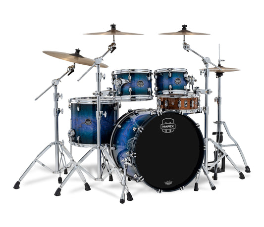 Mapex Saturn VI 22" 4-Piece Fast Rock Shell Pack in Cobalt Burst