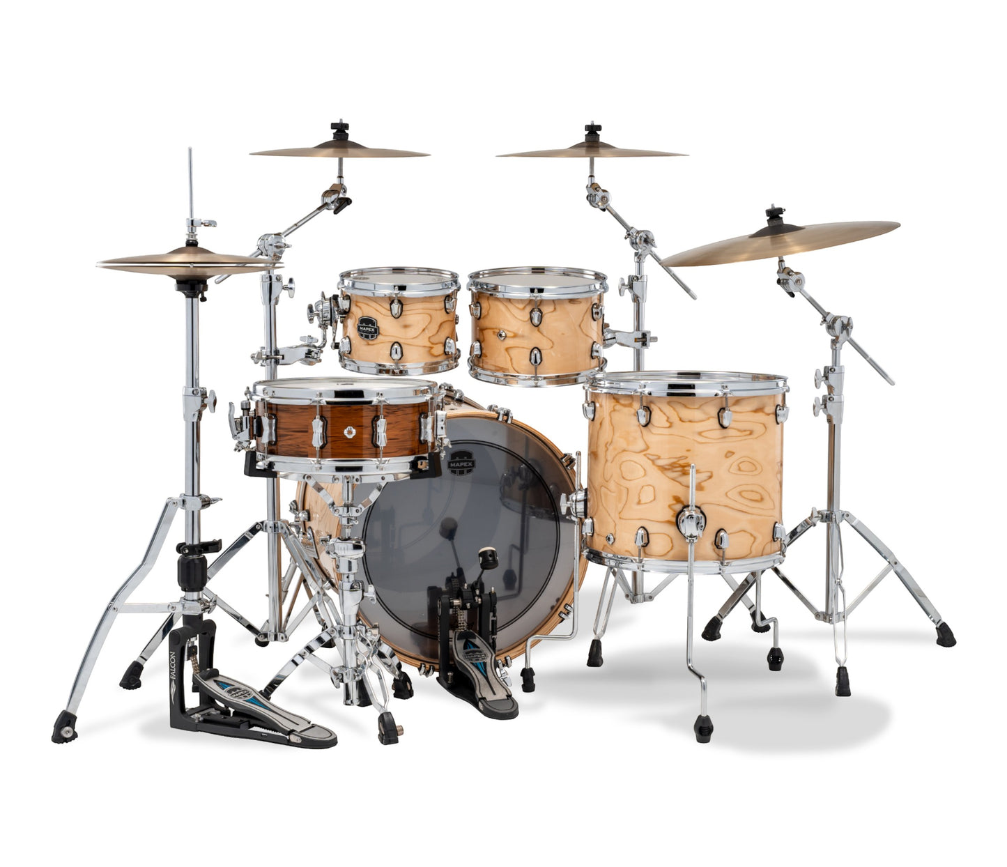 Mapex Saturn VI 22" 4-Piece Fast Rock Shell Pack in Exotic Natural Maple