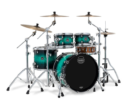 Mapex Saturn VI 22" 4-Piece Fast Rock Shell Pack in Marine Teal Burst