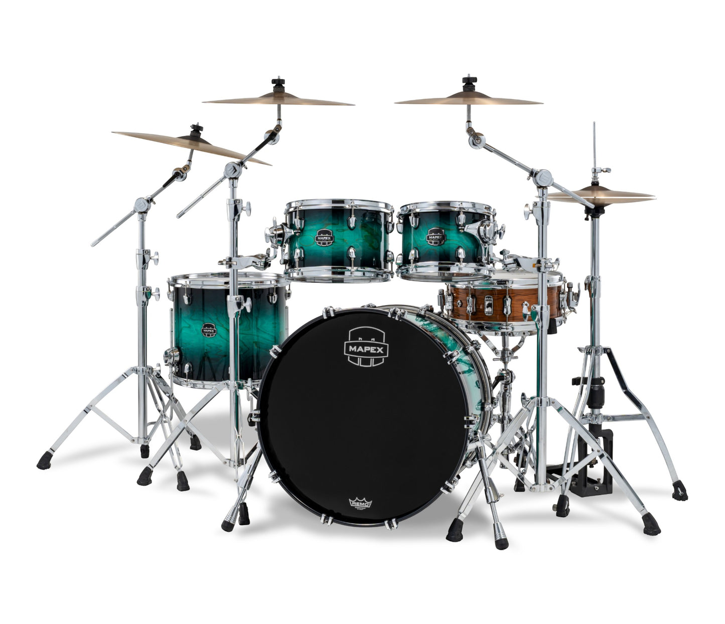 Mapex Saturn VI 22" 4-Piece Fast Rock Shell Pack in Marine Teal Burst