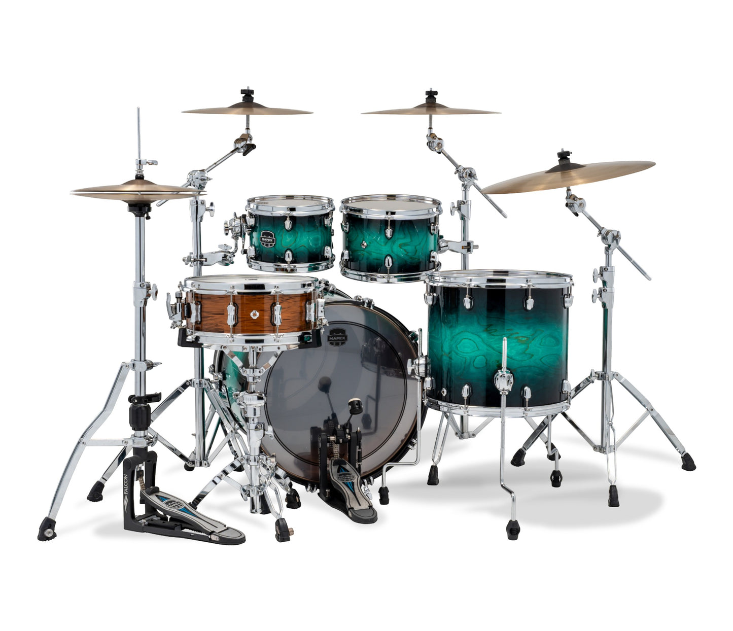 Mapex Saturn VI 22" 4-Piece Fast Rock Shell Pack in Marine Teal Burst