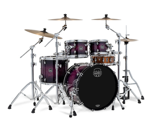 Mapex Saturn VI 22" 4-Piece Fast Rock Shell Pack in Royal Purple Burst