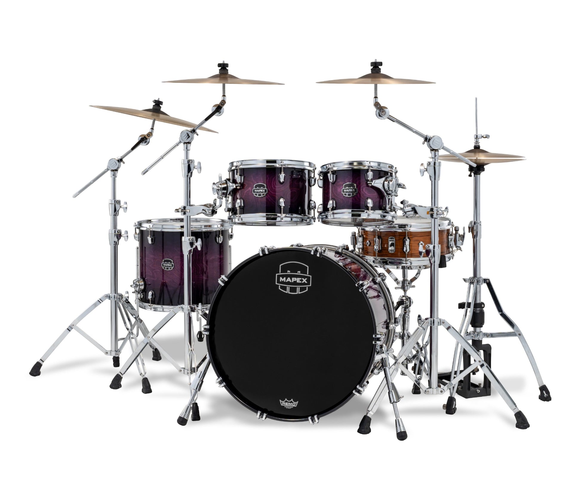 Mapex Saturn VI 22" 4-Piece Fast Rock Shell Pack in Royal Purple Burst