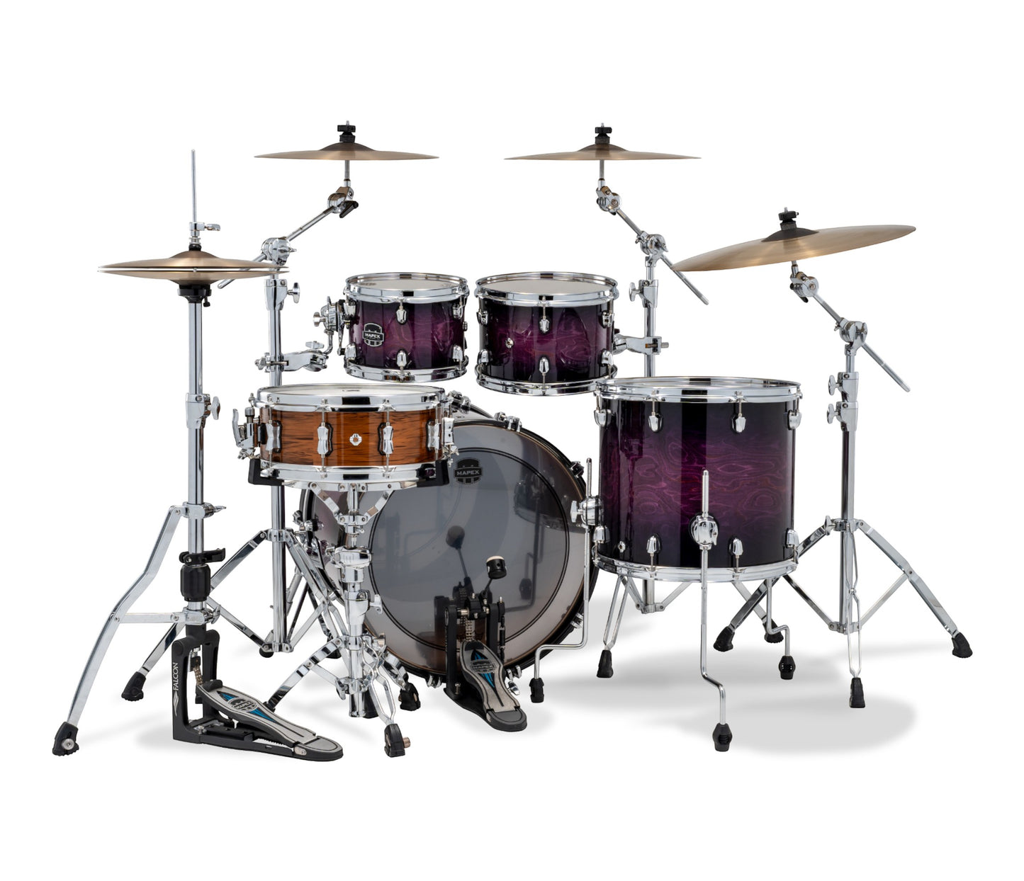 Mapex Saturn VI 22" 4-Piece Fast Rock Shell Pack in Royal Purple Burst