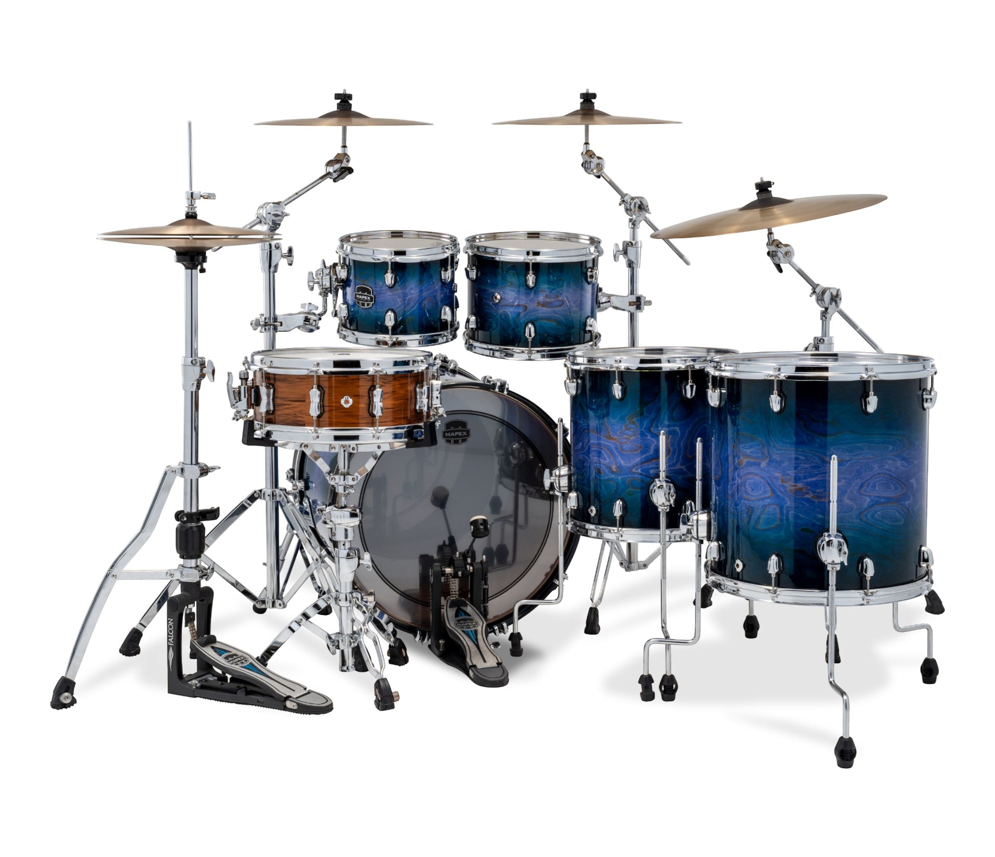 Mapex Saturn VI 22" 5-Piece Studioease Shell Pack in Cobalt Burst
