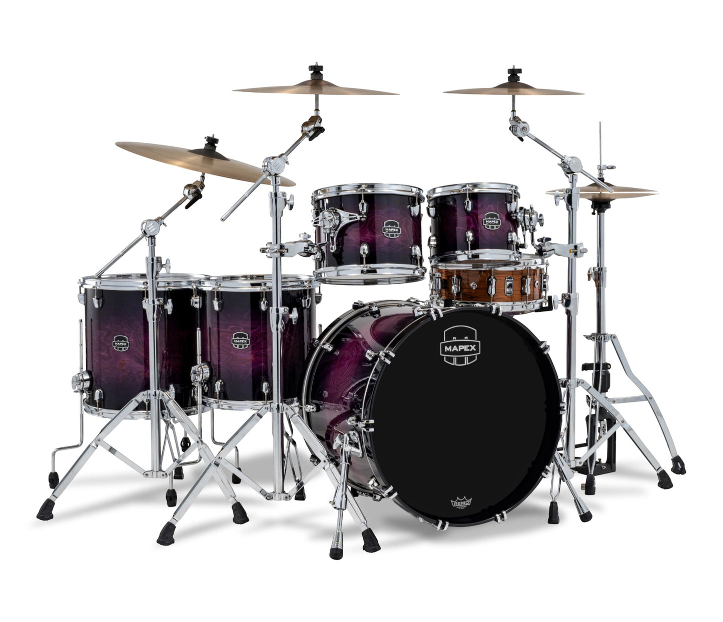 Mapex Saturn VI 22" 5-Piece Studioease Shell Pack in Royal Purple Blast