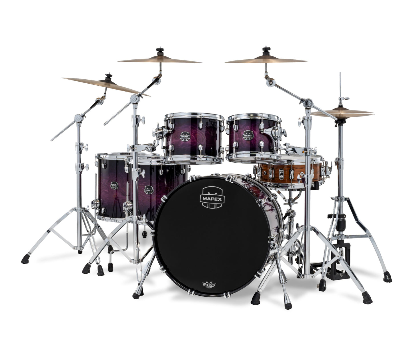 Mapex Saturn VI 22" 5-Piece Studioease Shell Pack in Royal Purple Blast