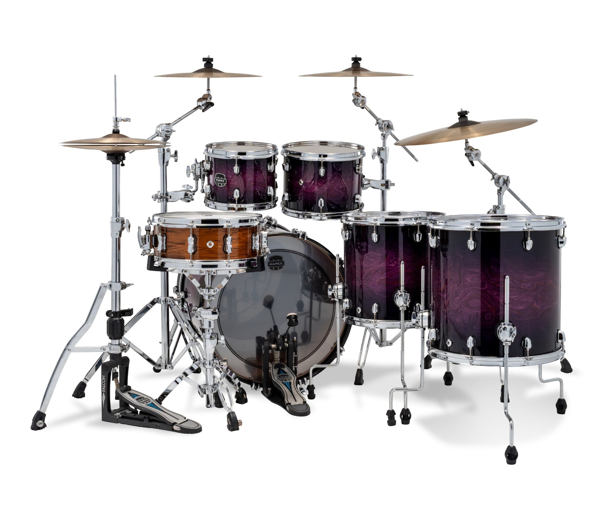 Mapex Saturn VI 22" 5-Piece Studioease Shell Pack in Royal Purple Blast